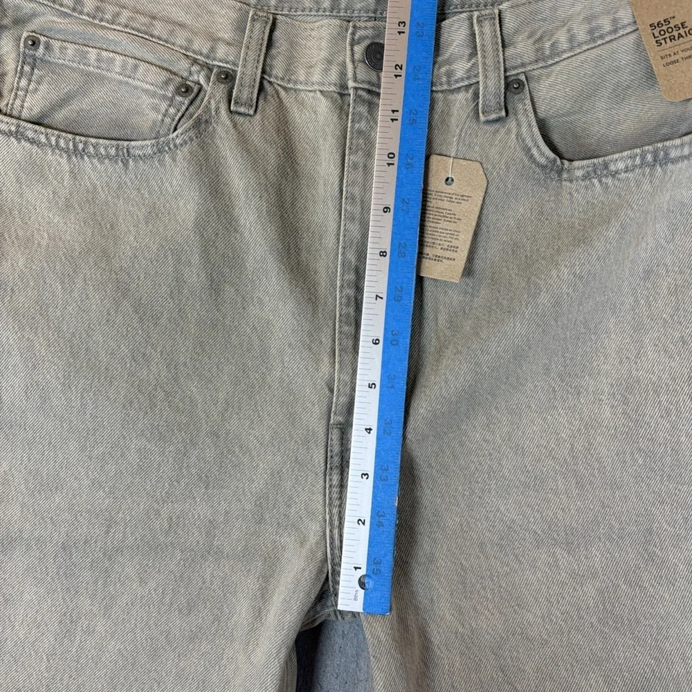 Levi's 565 Men's Loose Straight 36X32 Baggy Wide Leg Gray Wash NWT 100% Cotton